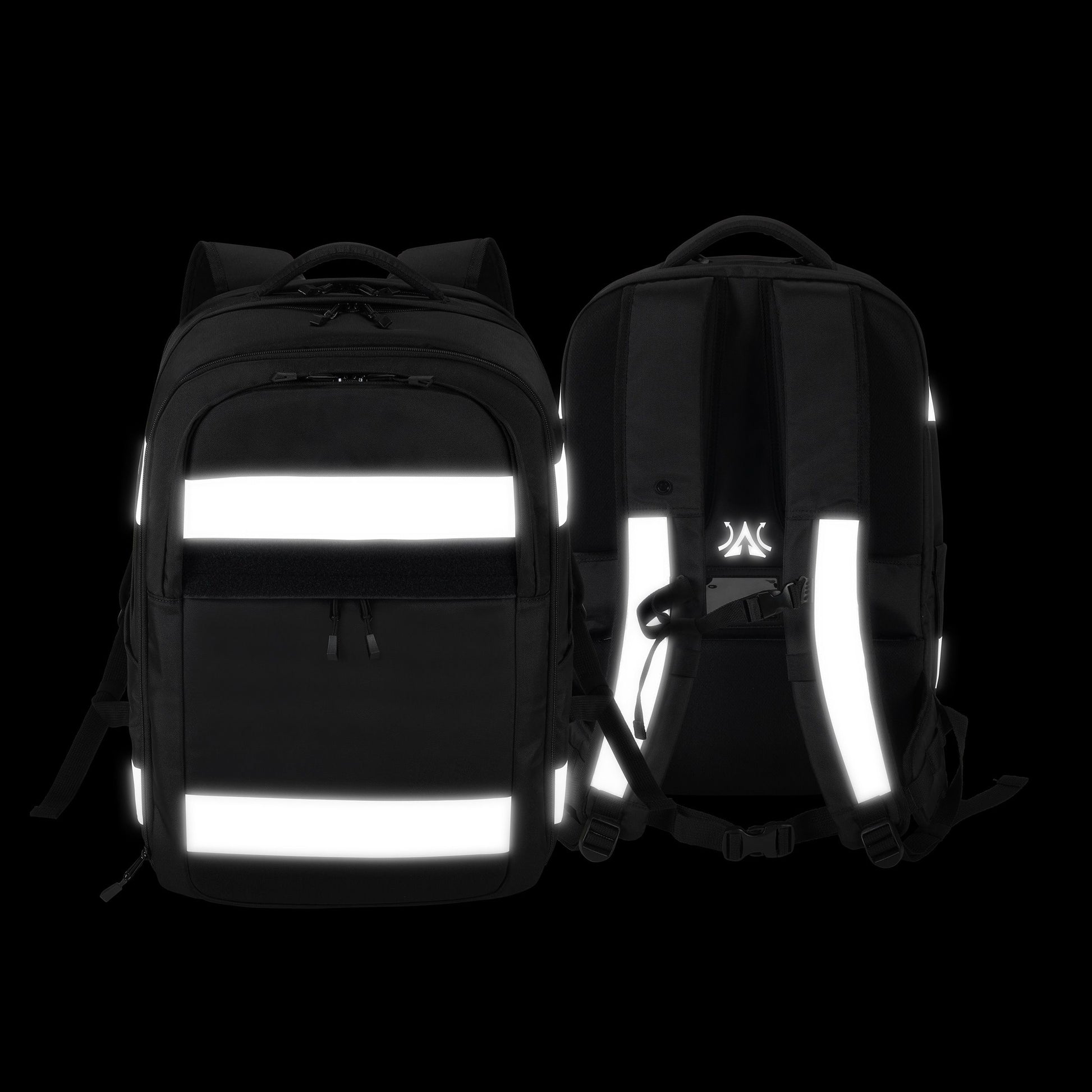 DICOTA REFLECTIVE – Notebook-Rucksack – 32–38 l, rPET (recyceltes PET), schwarz, reflektierend