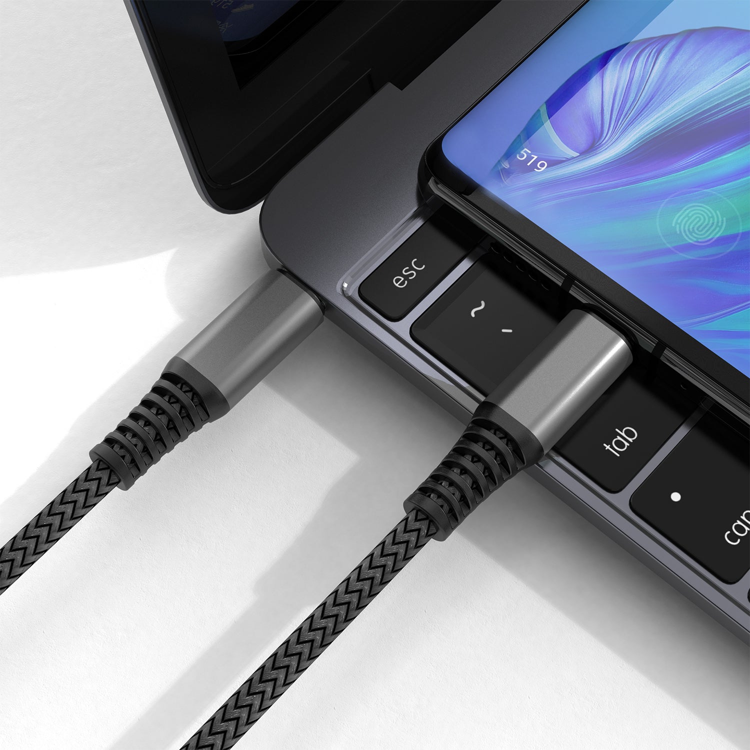 4smarts Daten- & Ladekabel – USB-C auf USB-C 3 m, 100 W, geflochten – für USB-C Geräte