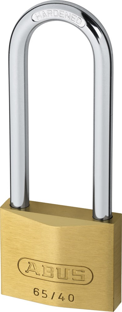 ABUS 65/40HB63 Vorhängeschloss – Gehäuse Messing, Bügel H×B 63×22 mm, Schäkeldurchmesser 6,5 mm