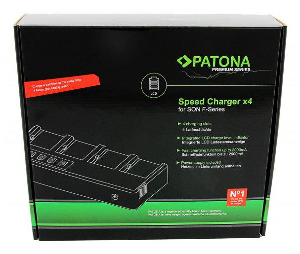 PATONA Premium 4-fach Ladegerät – für Sony F-Serie (F960, F970)