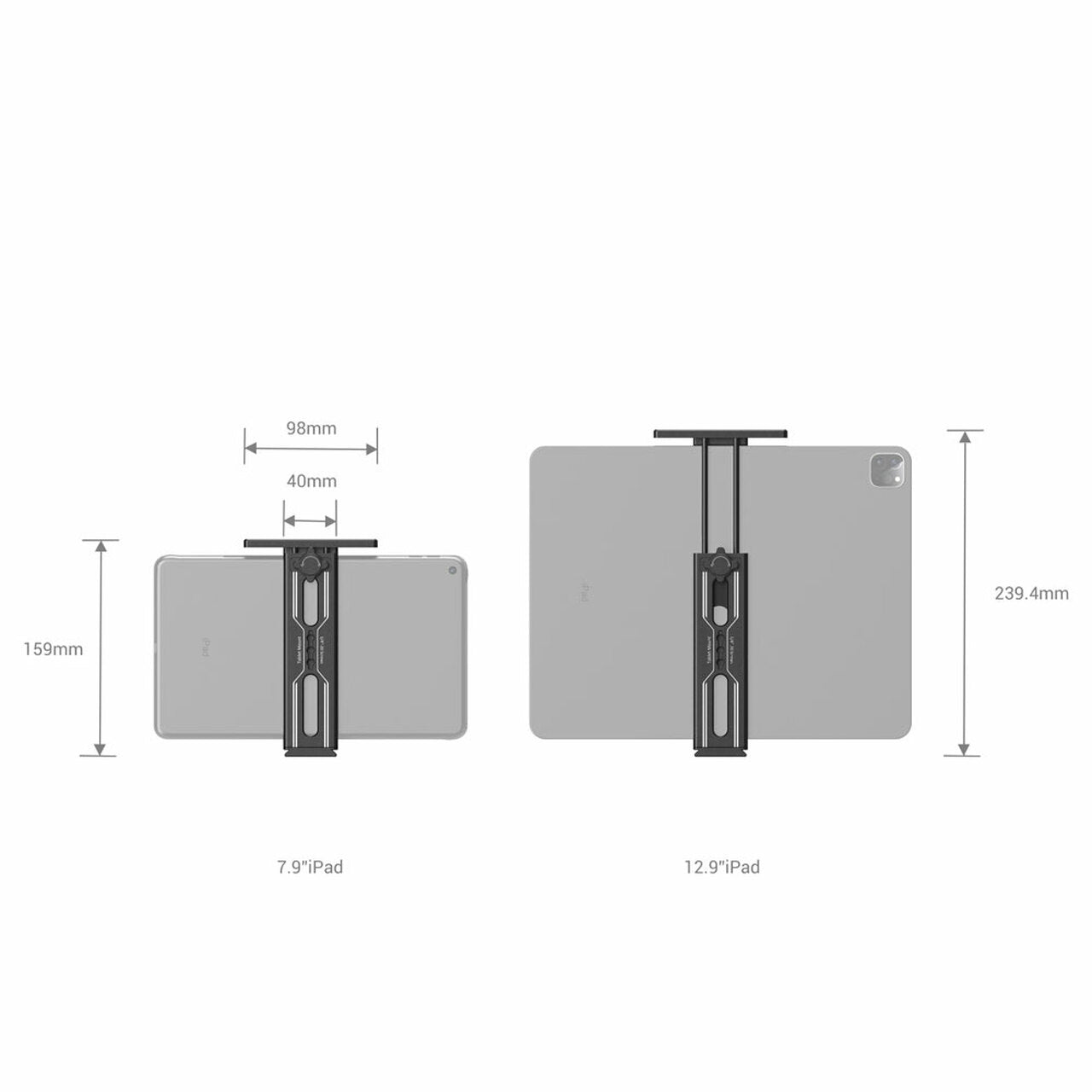 SmallRig 2930 Tablet-Tischhalterung – für iPad bis 12,9", ausziehbar – Schwarz