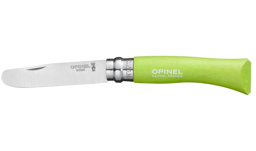 Opinel N°07 Mein Erstes – Klappmesser 80 mm, Holzgriff, Grün