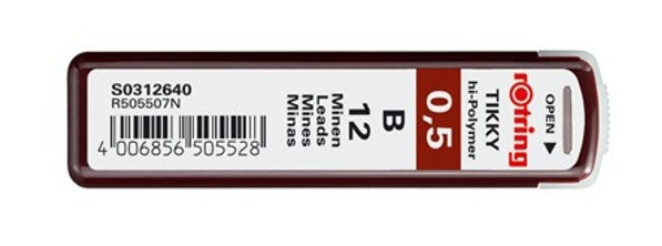 Rotring S0312650 Zirkelminen – 0,5 mm, HB, 12er-Pack