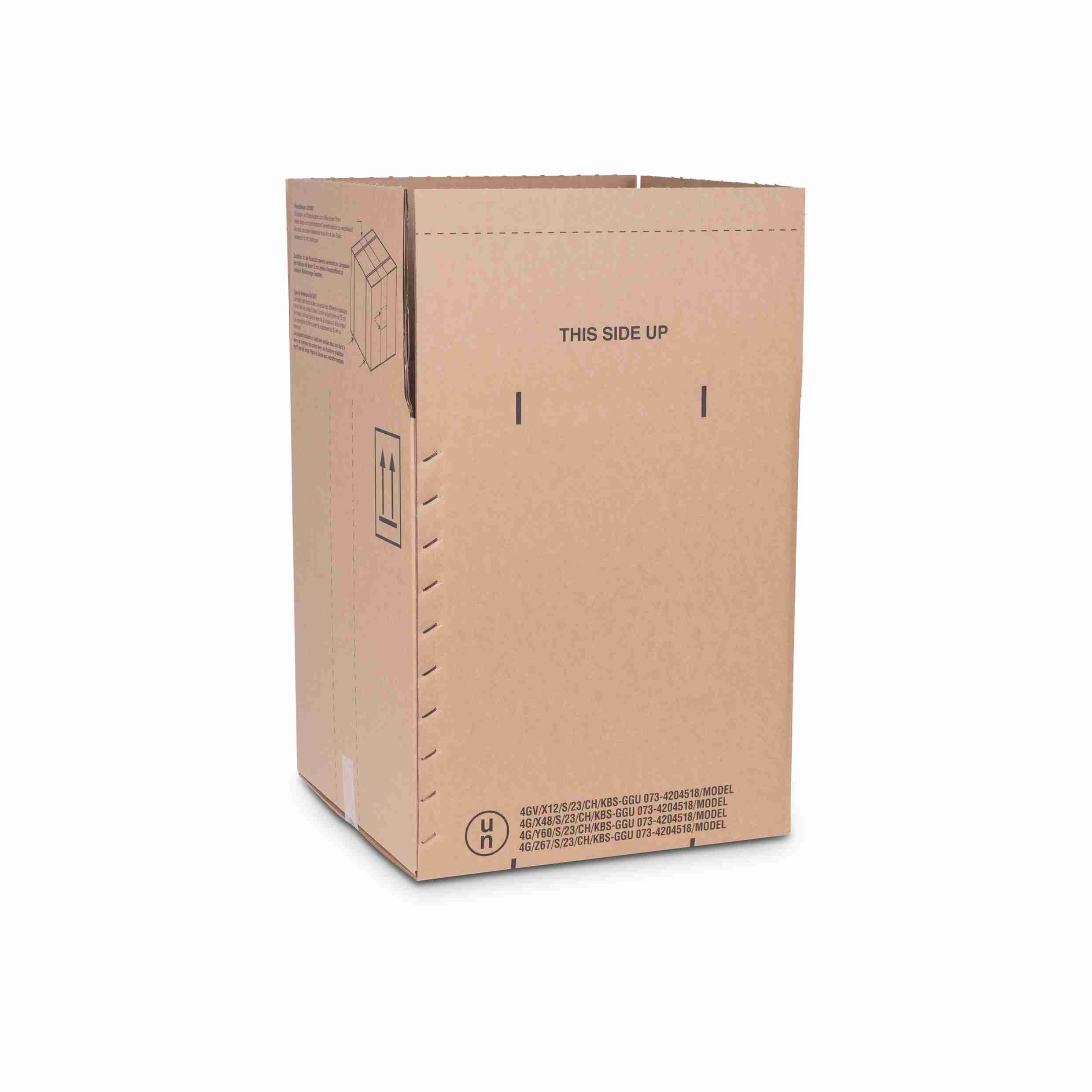 Model Gefahrgutbox – 390 × 390 × 430 mm, braun, UN65/67, selbstklebend – 1 Stk., ab 20 Stk.