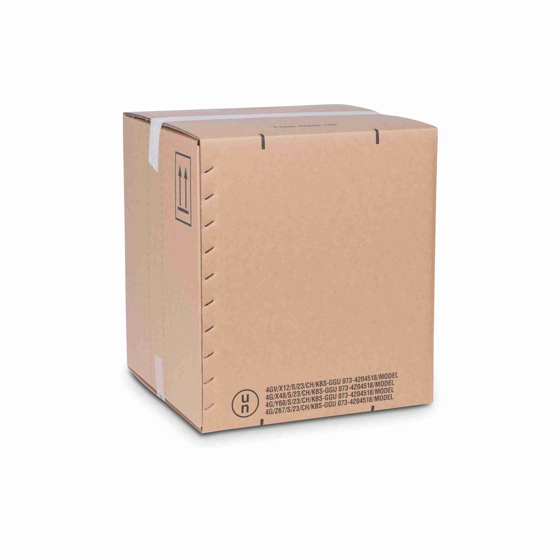 Model Gefahrgutbox – 390 × 390 × 430 mm, braun, UN65/67, selbstklebend – 1 Stk., ab 20 Stk.