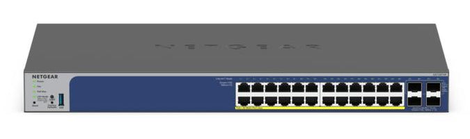 NETGEAR GS728TXP – Managed Switch – 24×10G, 4×SFP+, L2/L3, PoE+, 19" Rack
