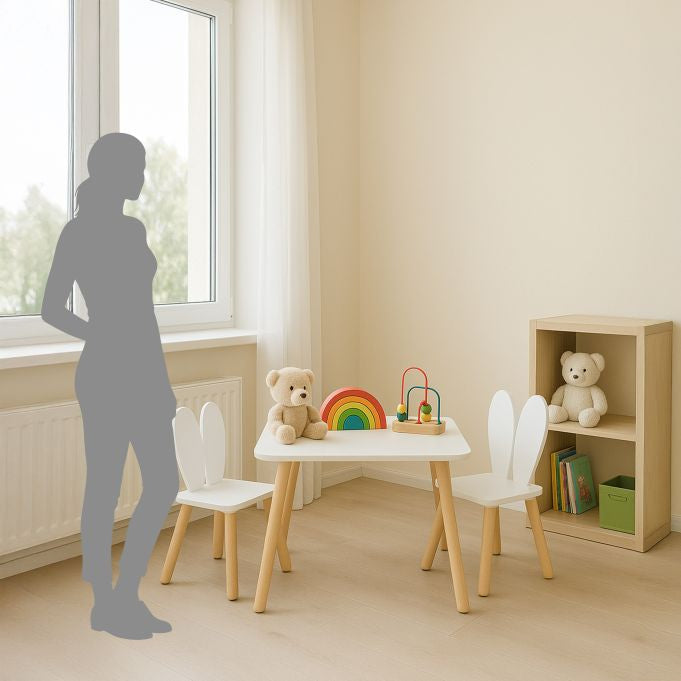 Relaxdays Bistro-Set – Weiss, Hellbraun – MDF-Platten – Tisch 50 × 50 × 44 cm – Für den Innenbereich
