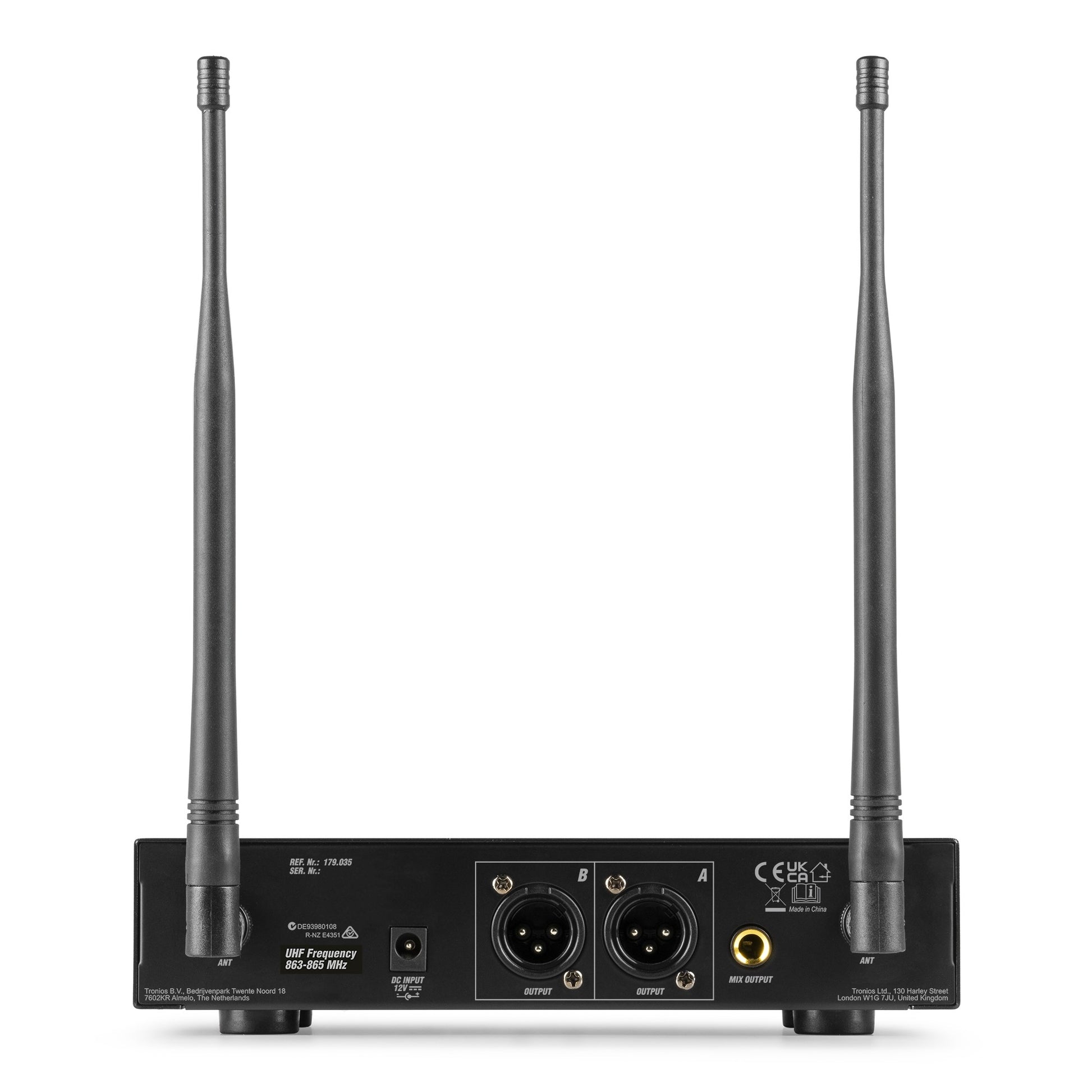 Power Dynamics PD220B Funkmikrofonsystem 2er-Set – 6,35 mm Klinke/XLR, Kabellos (823–832 MHz), Niere, Schwarz