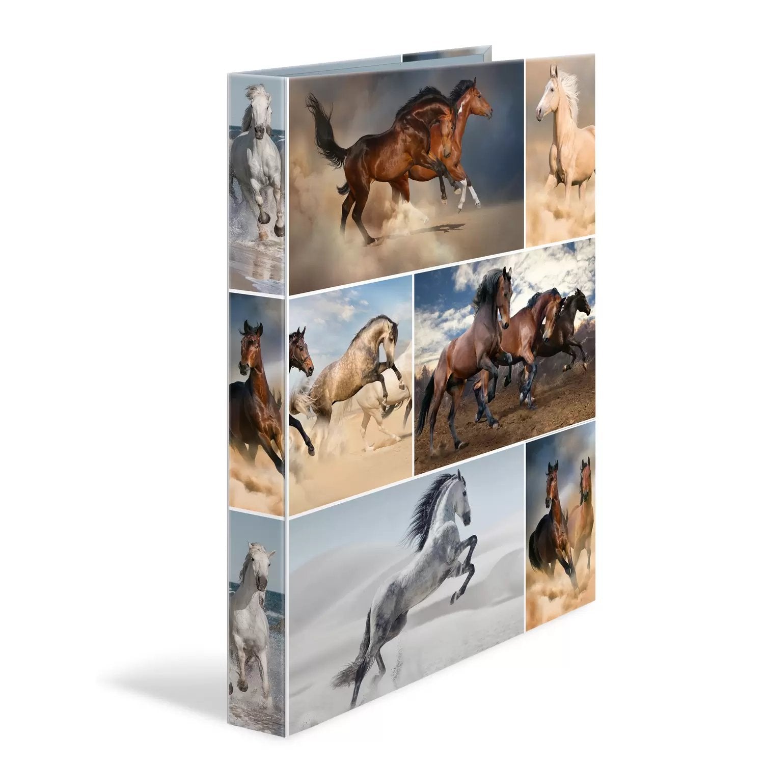 HERMA Zeigebuch Animals – A4 Hochformat – 2-Ring Bügelmechanik, Rücken 35 mm – Mehrfarbig, Karton, mit Niederhalte
