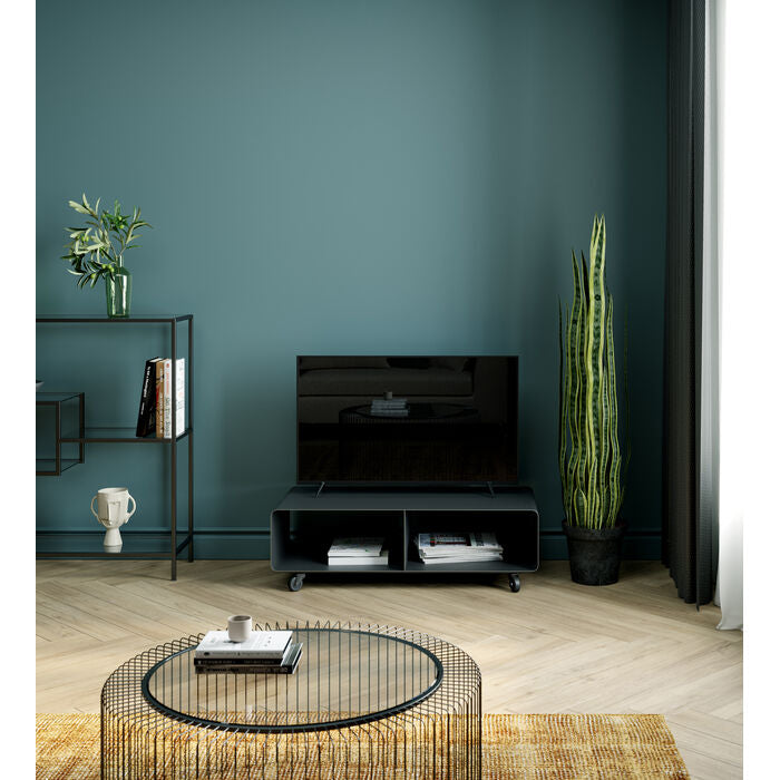 KARE Lounge M TV-Möbel für TVs bis 35" – 90 × 42 × 30 cm – Stahl – Grau