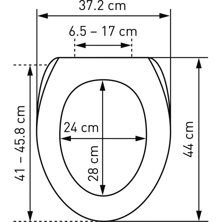 Diaqua WC-Sitz – Duroplast, weiss, verlängert, mit Deckel, 37 × 45,8 cm