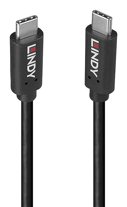 Lindy USB-C auf USB-C Kabel – USB 3.2 Gen 2x2 (20 Gbit/s) – 1,5 m – PD 100 W – rTPE – Schwarz