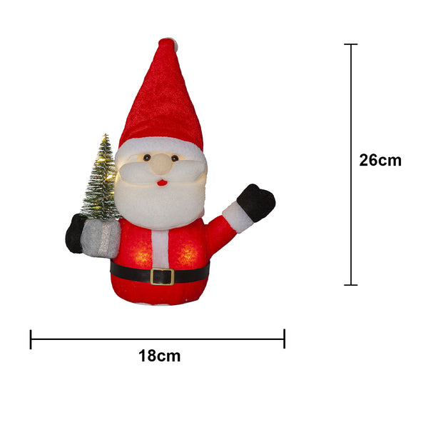 Star Trading Joylight Dekorationsfigur – 26 × 18 × 9 cm – Akku, 9 LEDs, Warmweiss, Rot