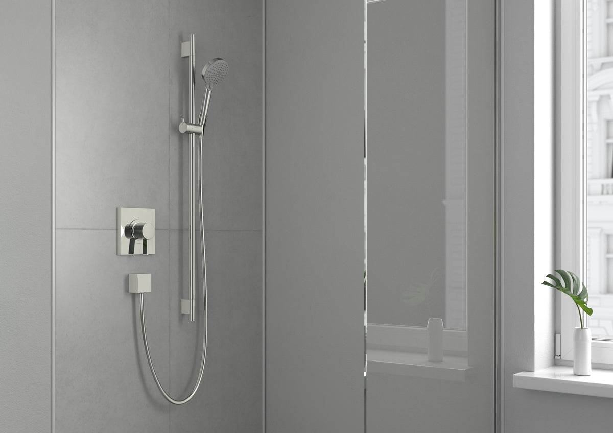 Hansgrohe Handbrause Vernis Blend – Ø10 cm, Kunststoff/Metall/Silikon, 2 Strahlarten, Chrom