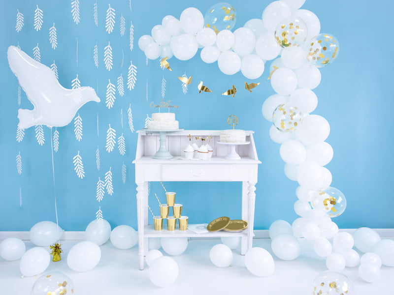 PartyDeco Folienballon Taube – Weiss – 77 × 66 cm – 1 Stk