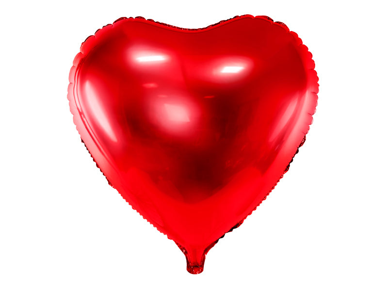 PartyDeco Folienballon Herz – Rot – Ø 45 cm – Folie – 1 Stk
