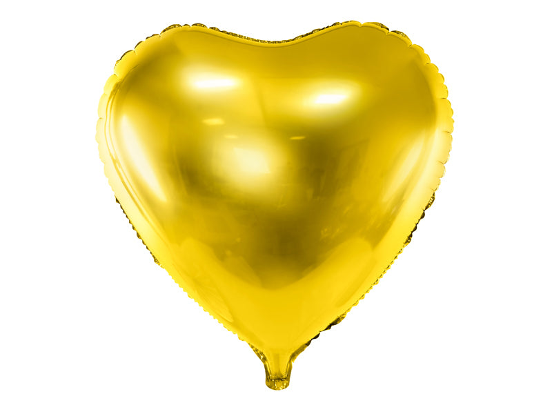 PartyDeco Folienballon Herz – Gold – Ø 61 cm – Folie – 1 Stk – mit Helium befüllbar