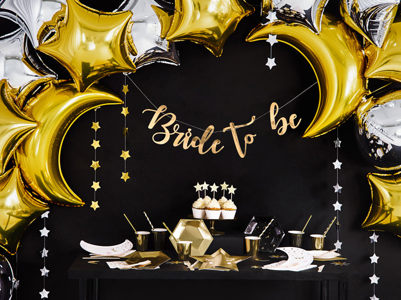 PartyDeco Folienballon Mond – Gold – Ø 60 cm – Folie – 1 Stk – mit Helium befüllbar