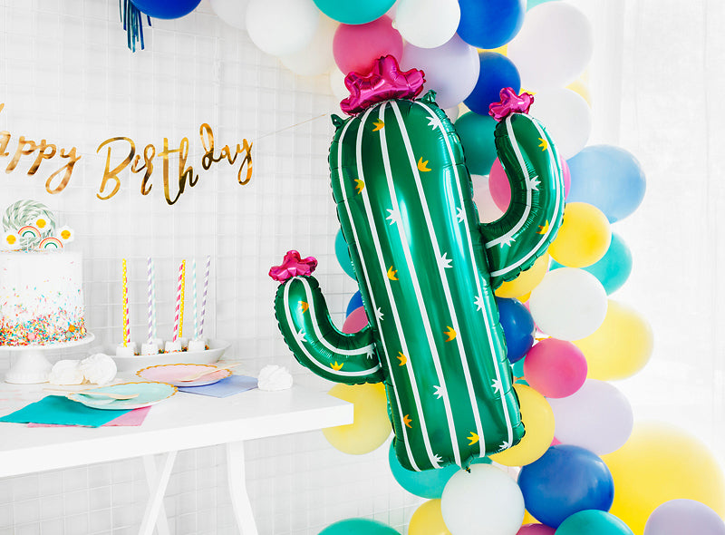 PartyDeco Folienballon Kaktus – Grün – 60 × 82 cm – 1 Stk