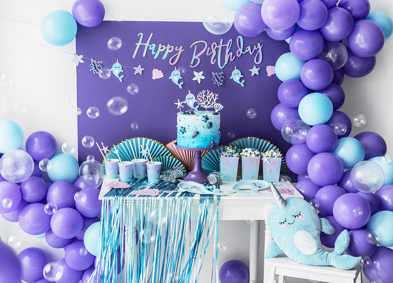 PartyDeco Girlande Narwal – Mehrfarbig – 100 cm – 1 Stk