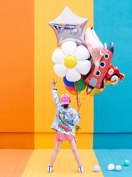 PartyDeco Folienballon Rakete – mehrfarbig – 44 × 115 cm – Folie – 1 Stk