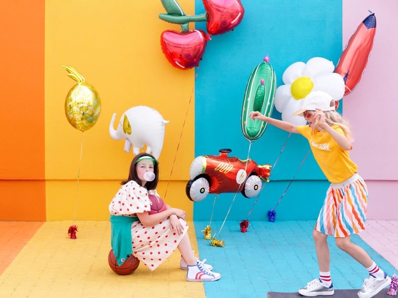 PartyDeco Folienballon Elefant – Weiss – 83 × 58 cm – 1 Stk