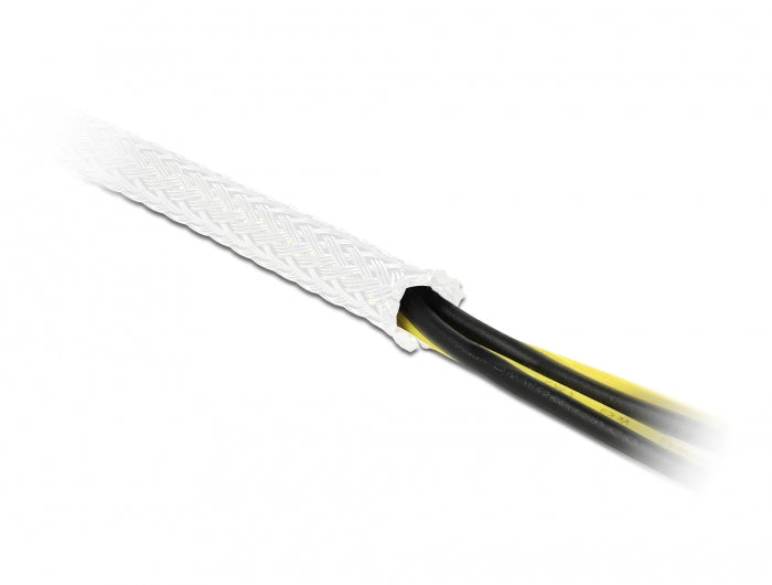 DeLOCK Kabelschlauch – Ø 25 mm – 10 m – Polyester – Weiss, zuschneidbar