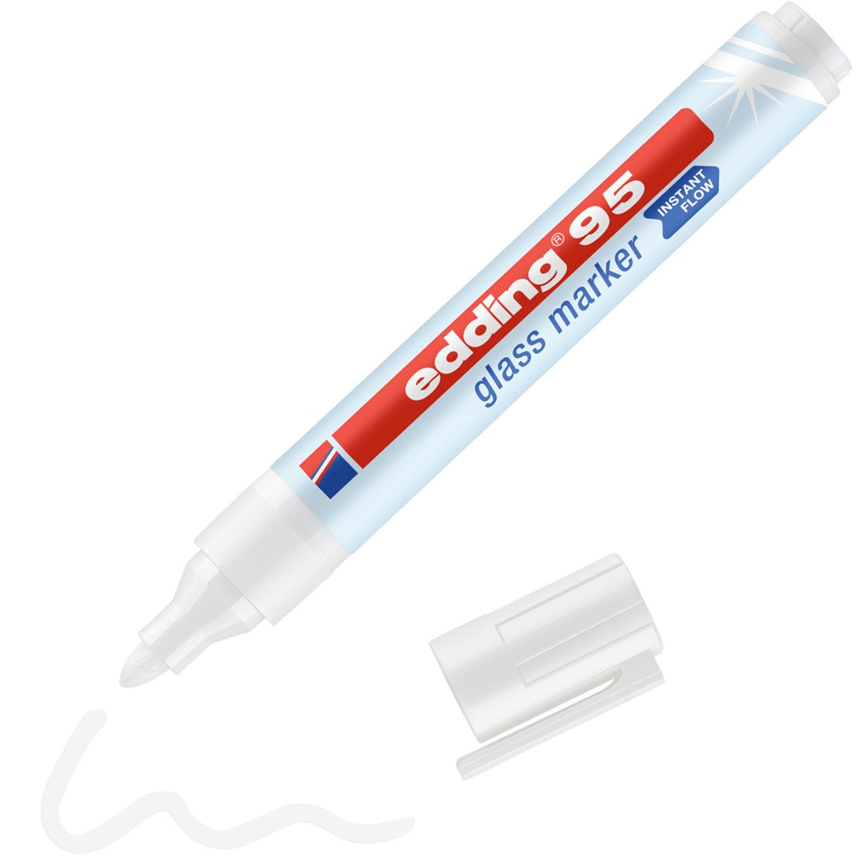 Edding Non-Permanent-Marker 95 – Rundspitze 1,5-3 mm – Weiss – trocken abwischbar
