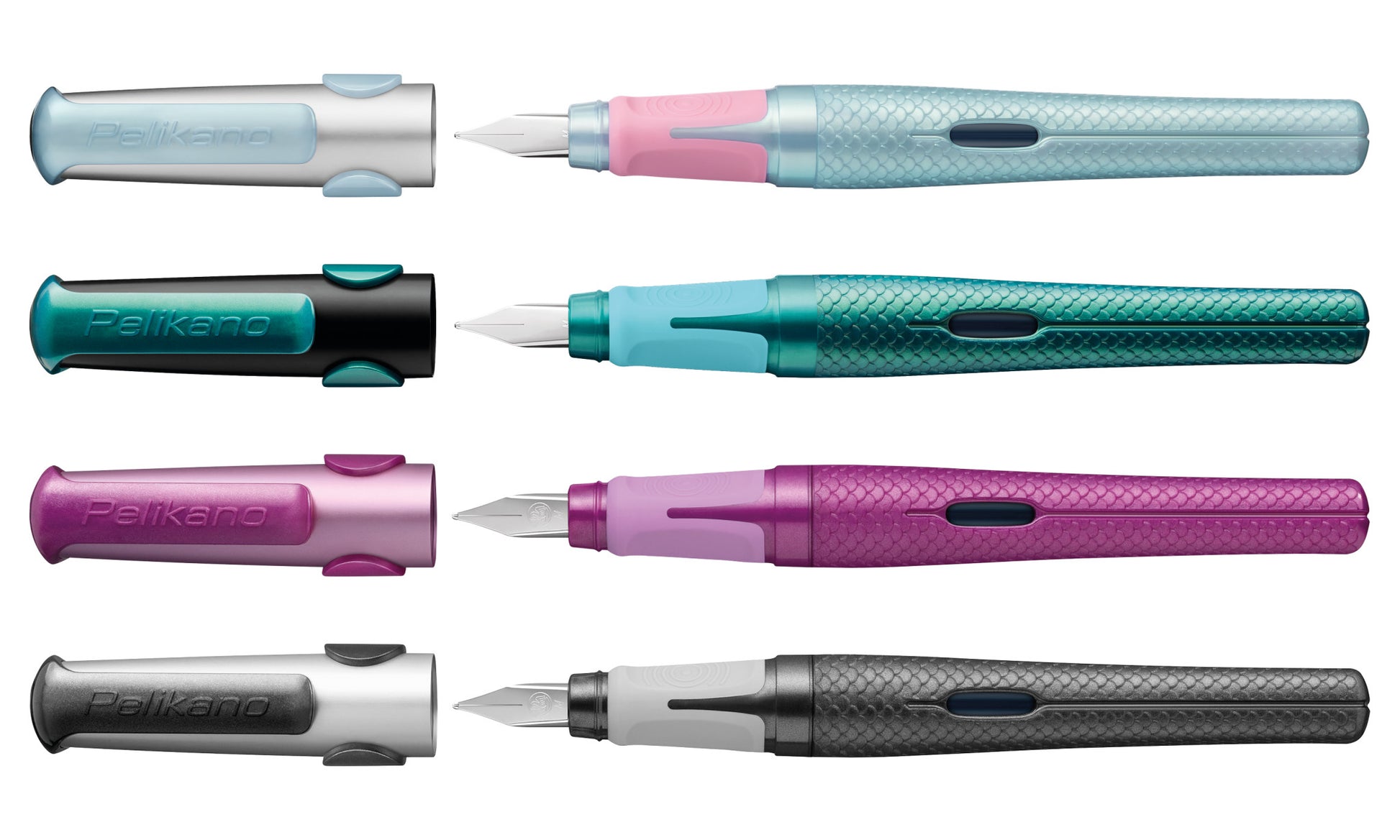 Pelikano Stardust – Federspitze M – für Rechtshänder – Lila, Blau – Patronen