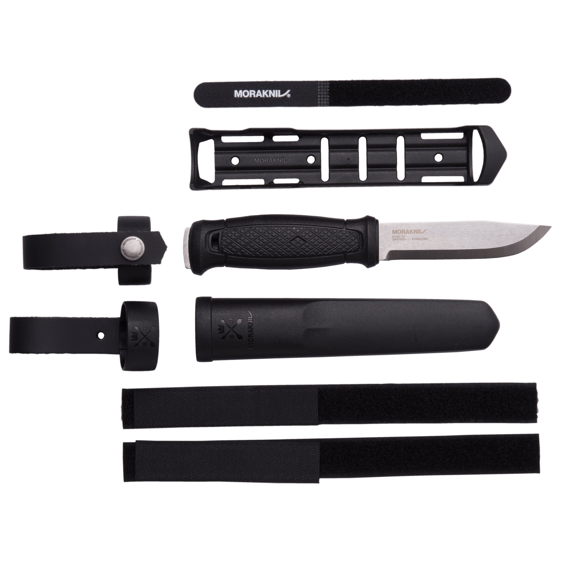 Morakniv Garberg Multi-Mount (S) – Outdoormesser 109 mm, Klinge aus Edelstahl, MOLLE-kompatibel, schwarz