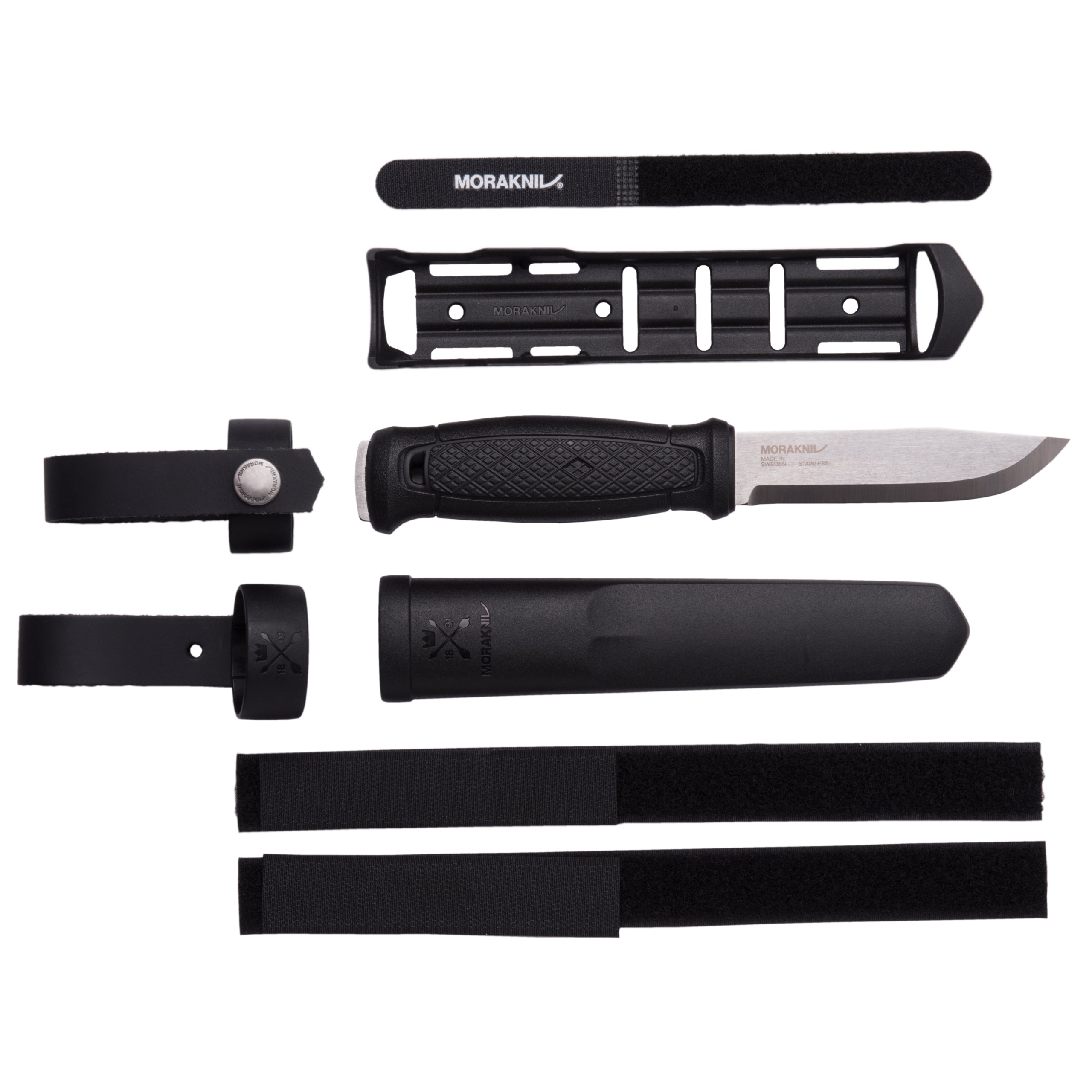 Morakniv Garberg Multi-Mount (S) – Outdoormesser 109 mm, Klinge aus Edelstahl, MOLLE-kompatibel, schwarz