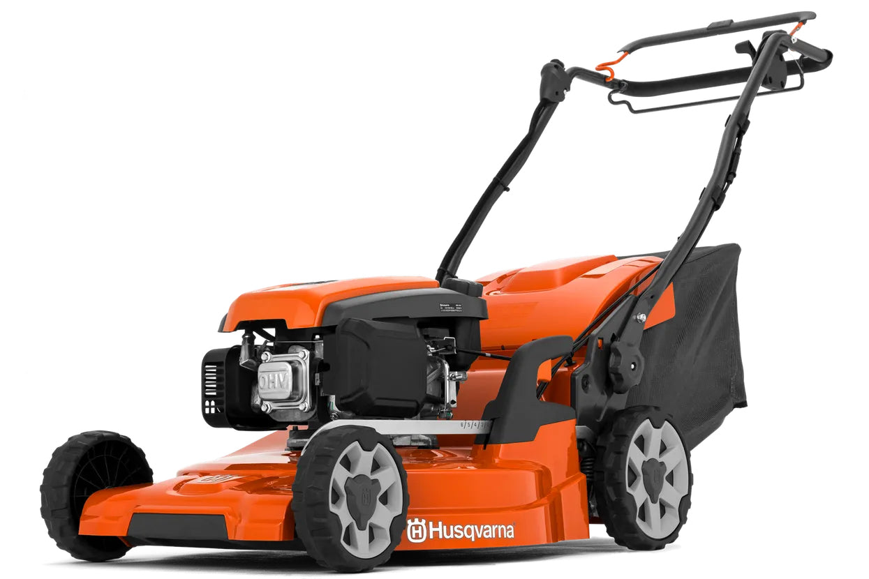 Husqvarna LC 353VE – Benzin-Rasenmäher Schnittbreite 530 mm, Radantrieb, Grasfangsack 60 l, Schwarz/Orange