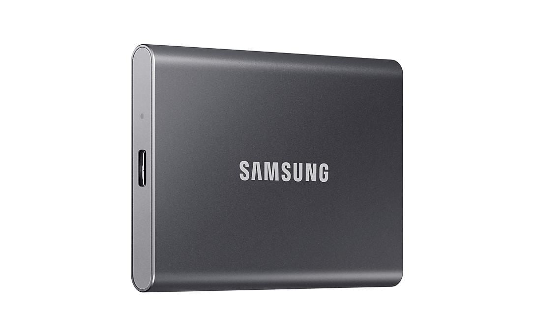 Samsung T7 Portable SSD – 2 TB, USB Typ-C (USB 3.2 Gen 2), Hardwareverschlüsselung (256-bit AES)