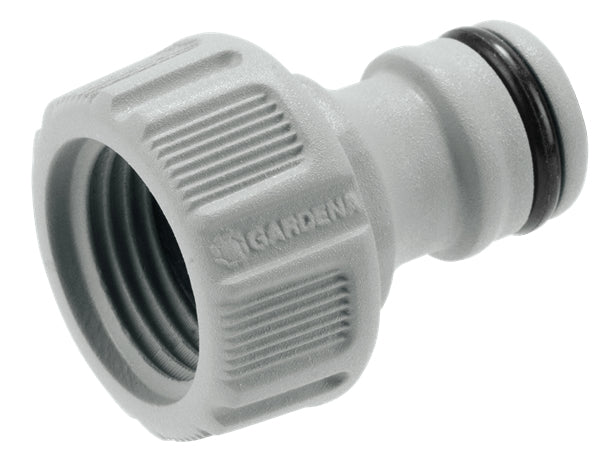 Gardena Hahnanschluss – G 1/2 (Ø 21 mm), Kunststoff, Grau, für Wasserhähne mit G 1/2-Gewinde