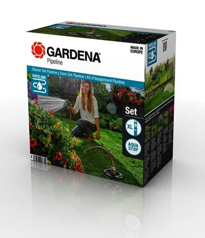 Gardena Start-Set Pipeline – Kreisförmiger Wassersprinkler, Kunststoff, mit 2 Wassersteckdosen