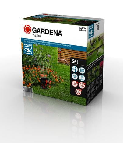 Gardena Start-Set Viereckregner – Kunststoff, Schwarz, 216 m²