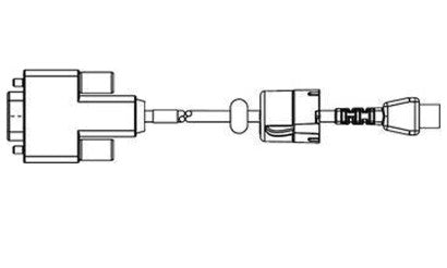 Zebra Serielles Kabel RS-232 (DB9) zu Mini-USB – Männlich/Männlich, mit Knickschutz, für QLn/ZQ6