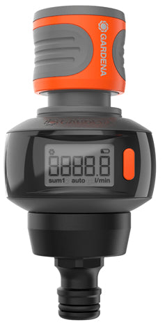 Gardena Wassermengenzähler AquaCount – Kunststoff, schwarz/grau/orange, 1 Stk.