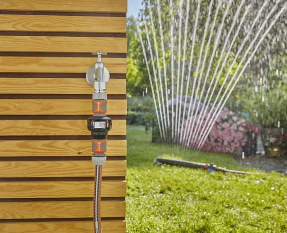 Gardena Wassermengenzähler AquaCount – Kunststoff, schwarz/grau/orange, 1 Stk.