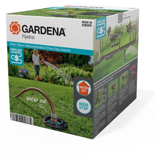 Gardena Wassersteckdose – Gewinde 3/4", Schwarz, für Pipelinesystem