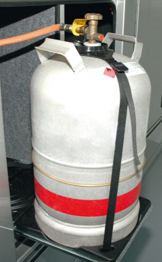 Froli Gasflaschenhalterung – für Gasflaschen 5 kg und 11 kg – Schwarz