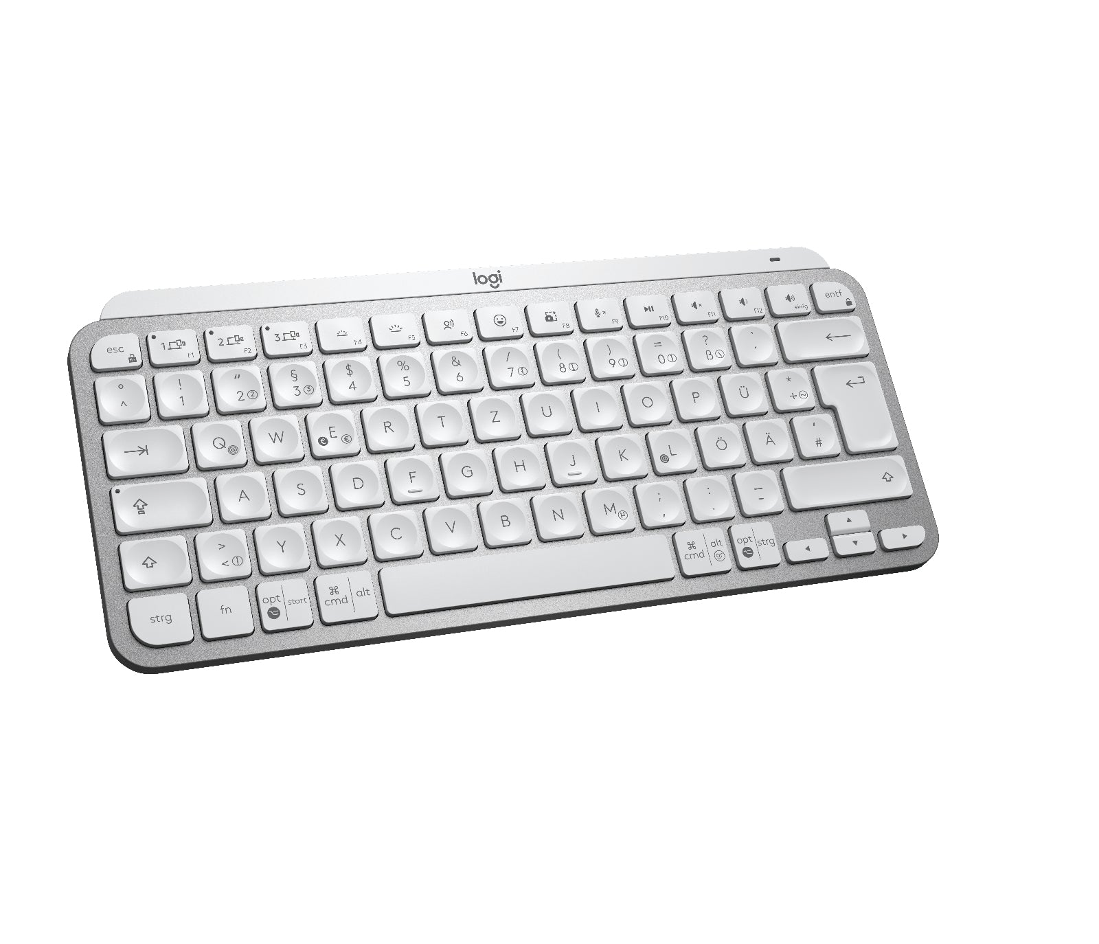 Logitech MX Keys MINI – Tastatur, kabellos (Bluetooth), DE-Layout (DE), Grau