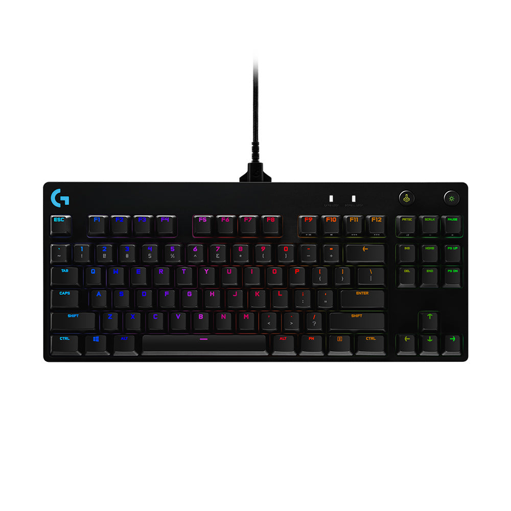 Logitech G PRO – Gaming-Tastatur TKL – Mechanisch (GX Blue) – Kabelgebunden, USB – QWERTZ (DE) – RGB – Schwarz