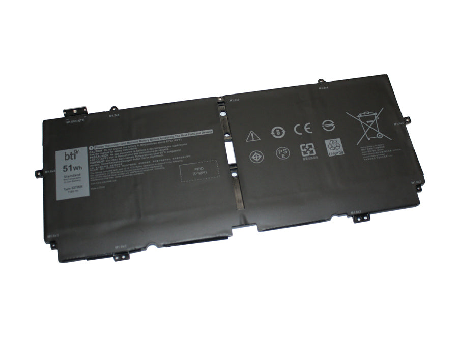 BTI Notebook-Akku – für Dell XPS 13 7390 2-in-1 – 51 Wh, 7,6 V (4 Zellen) – Schwarz