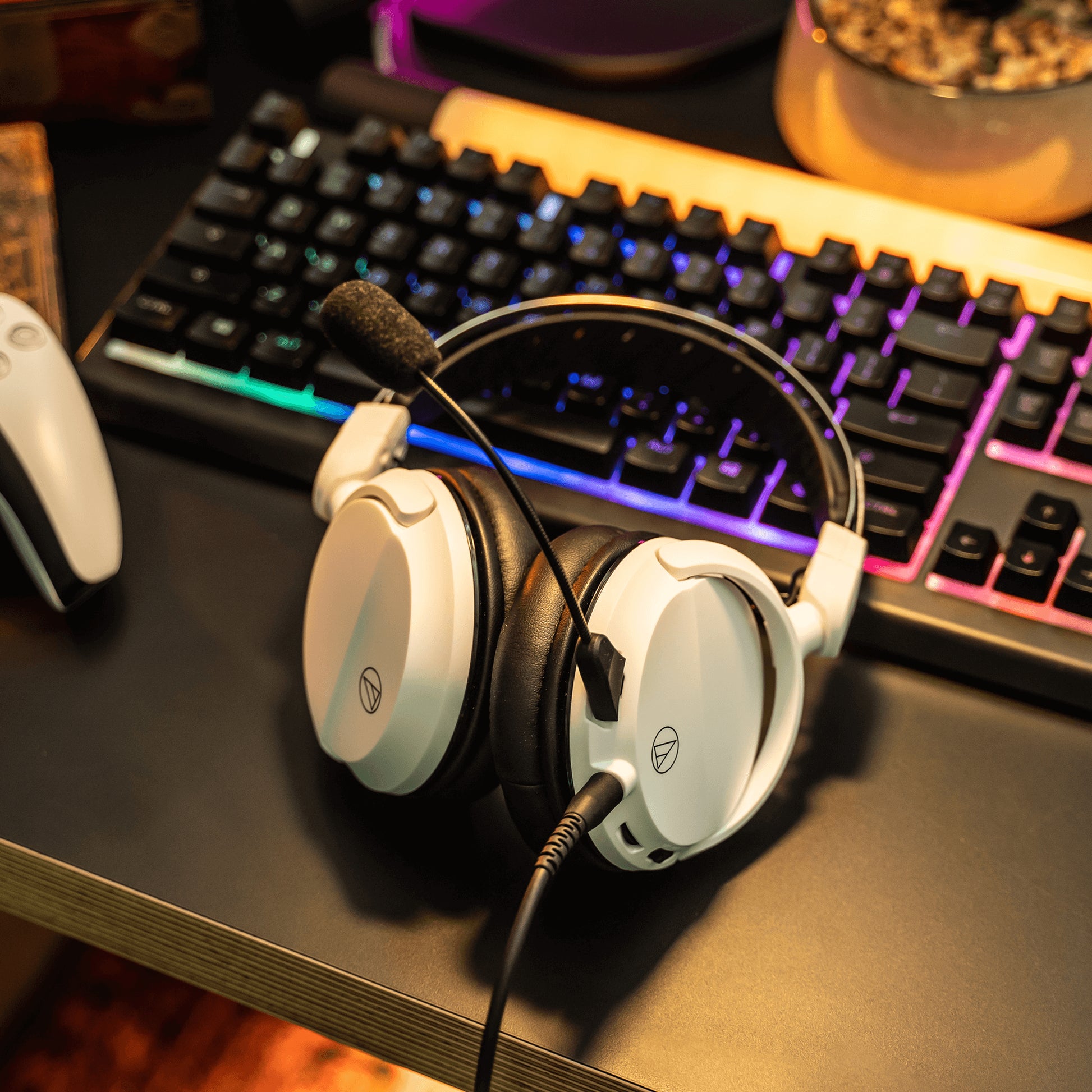 Audio-Technica ATH-GL3 Gaming-Headset – Over-Ear, Stereo, Kabelgebunden, 3,5 mm Klinke, Weiss