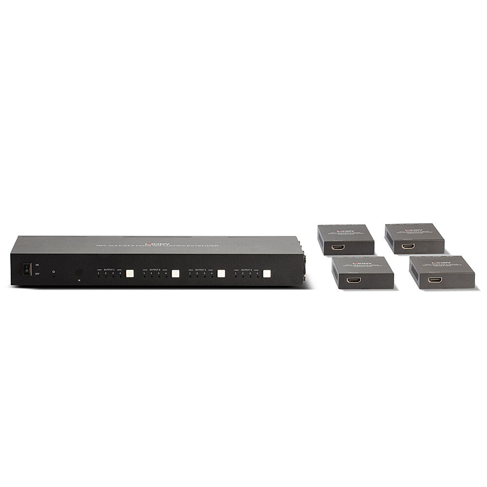 Lindy HDMI-Matrix-Extender 4×4 über Cat-6, bis 70 m, 4K60, IR