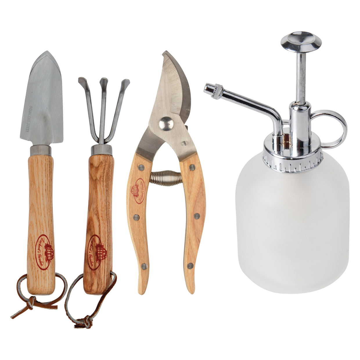 Esschert Design Zimmepflanzenset, Edelstahl, Holzgriff, Schnittbreite 50 mm, 4 Stk.