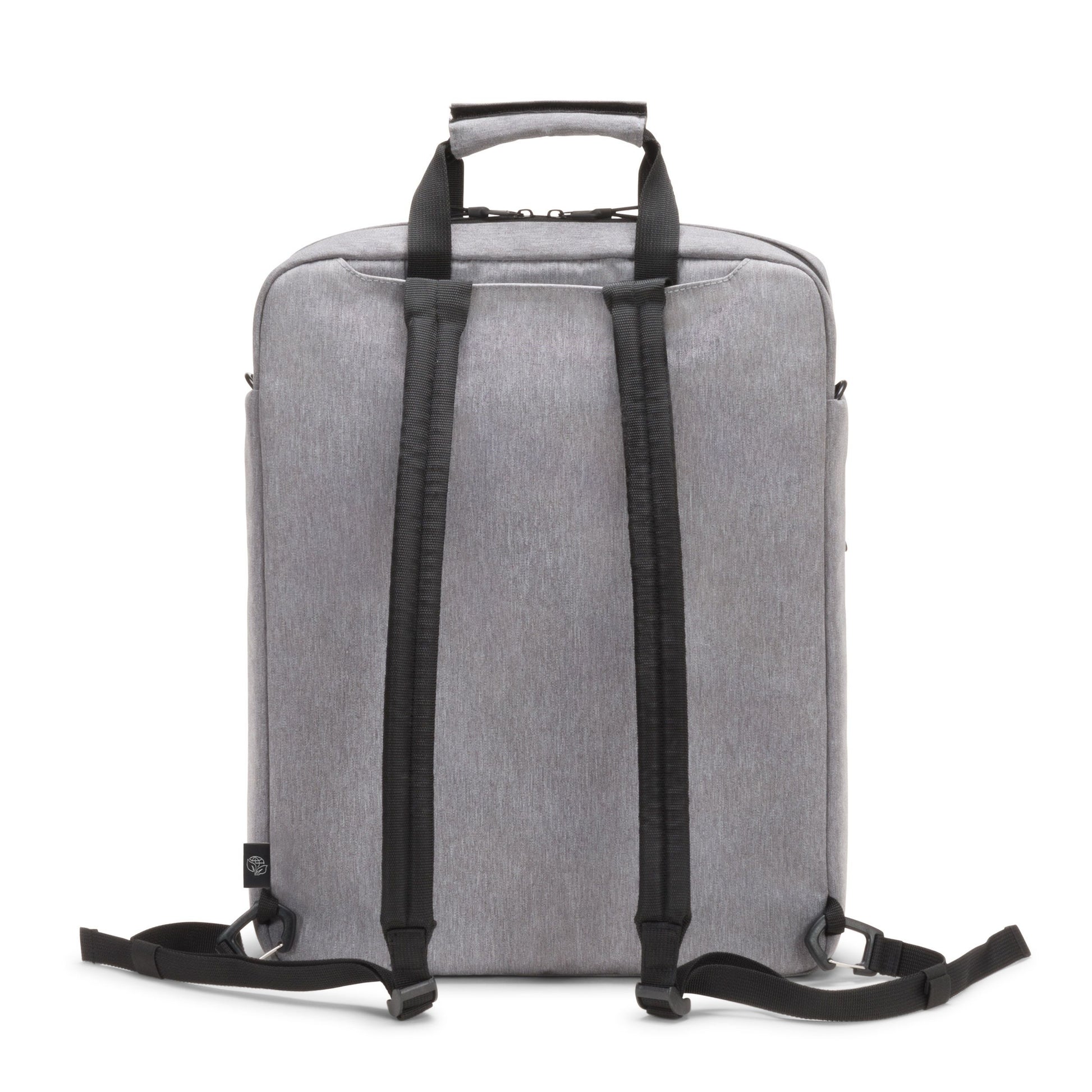 DICOTA Eco MOTION Notebook-Tasche bis 15,6" – aus recycelten Materialien, abnehmbarer Schultergurt – Grau