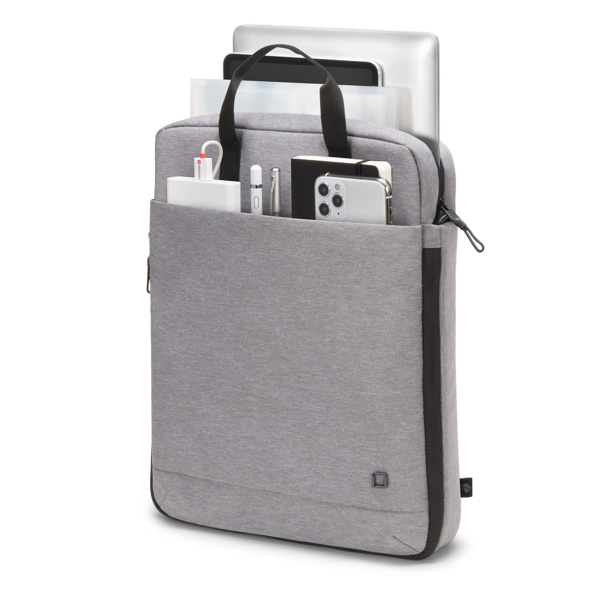 DICOTA Eco MOTION Notebook-Tasche bis 15,6" – aus recycelten Materialien, abnehmbarer Schultergurt – Grau