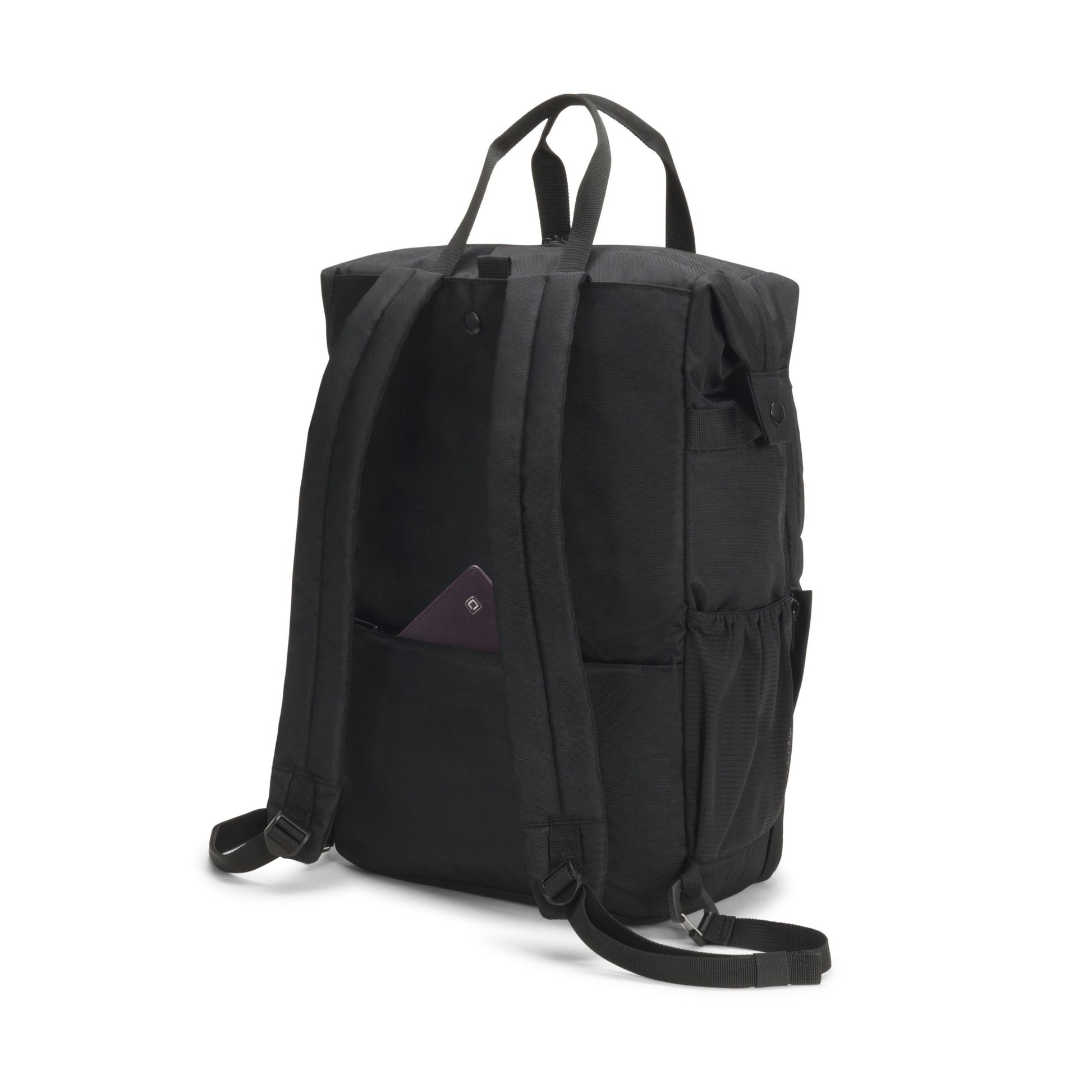DICOTA Notebook-Rucksack bis 15,6" – Tablet-Fach, aus recyceltem PET – Schwarz